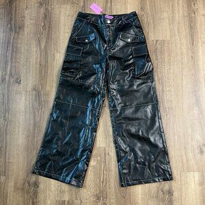 NEW Faux Leather Cargo Pants Sz M